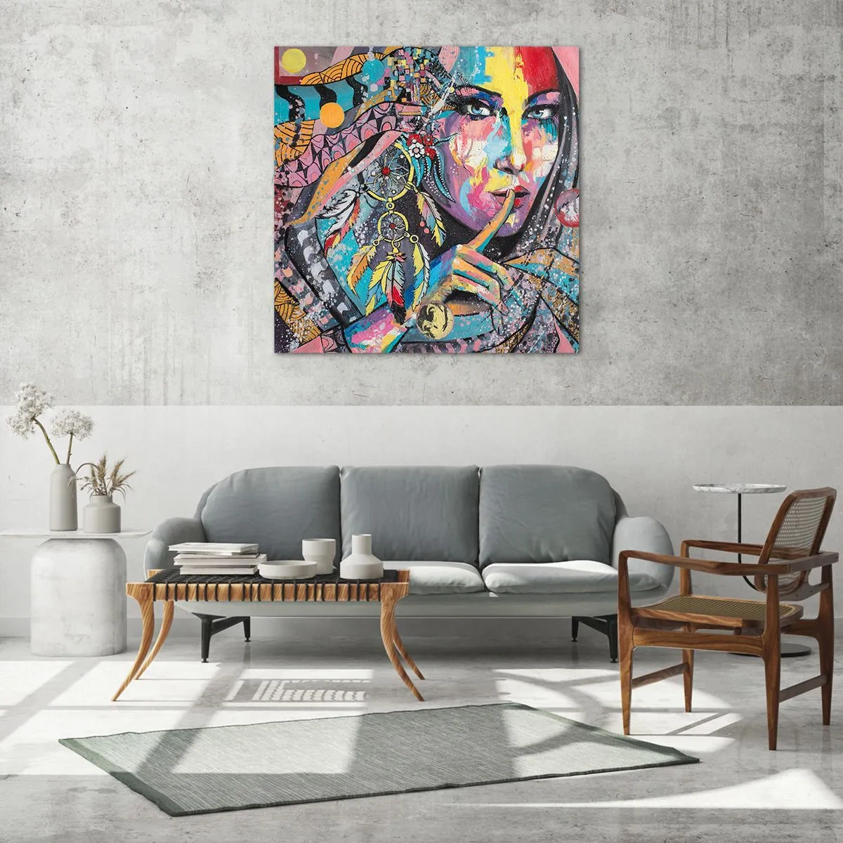 Tablou pe sticlă - Taci până când înțelegi - 60x60 cm