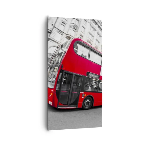 Tablou pe pânză - Londra în mod tradițional - by bus - 65x120 cm