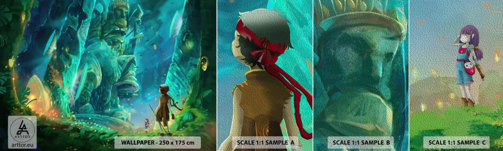 Mostră tapet Premium Sand - Din Marea Carte a Basmelor - Fantezie, Basm pentru copii, Basm - 100x30 cm