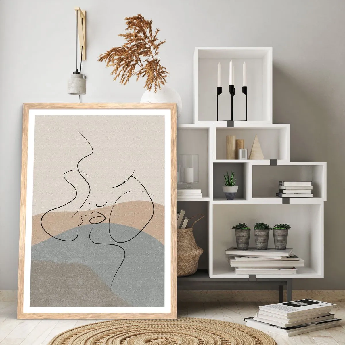 Poster în ramă de stejar deschis - Ca o atingere de pensulă - 61x91 cm