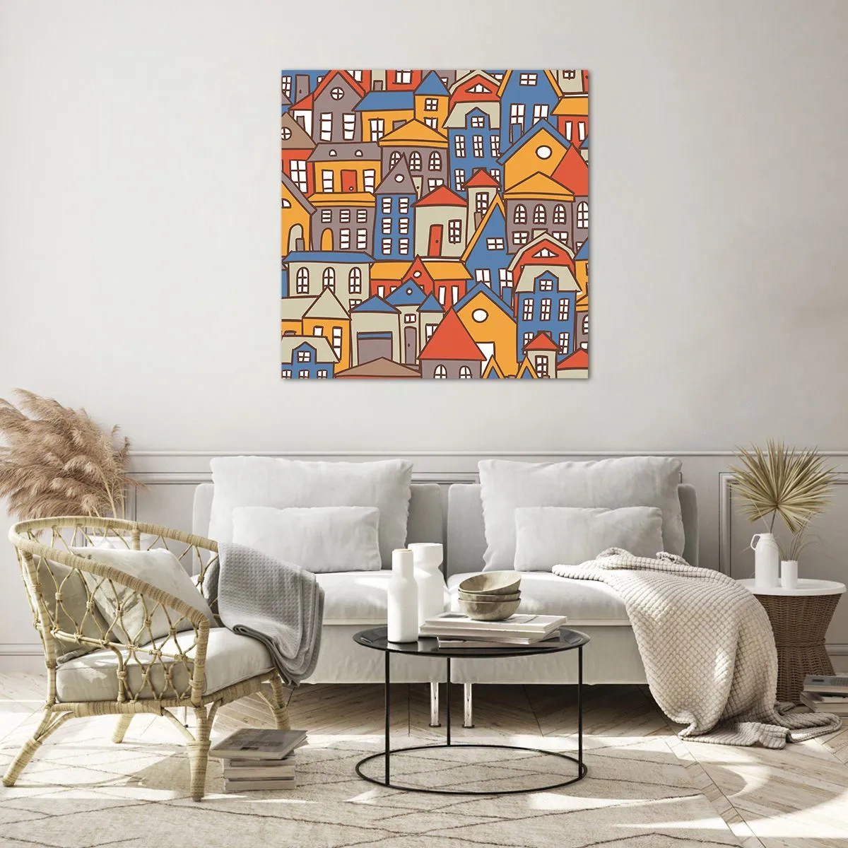 Tablou pe sticlă - În spatele casei - 70x70 cm