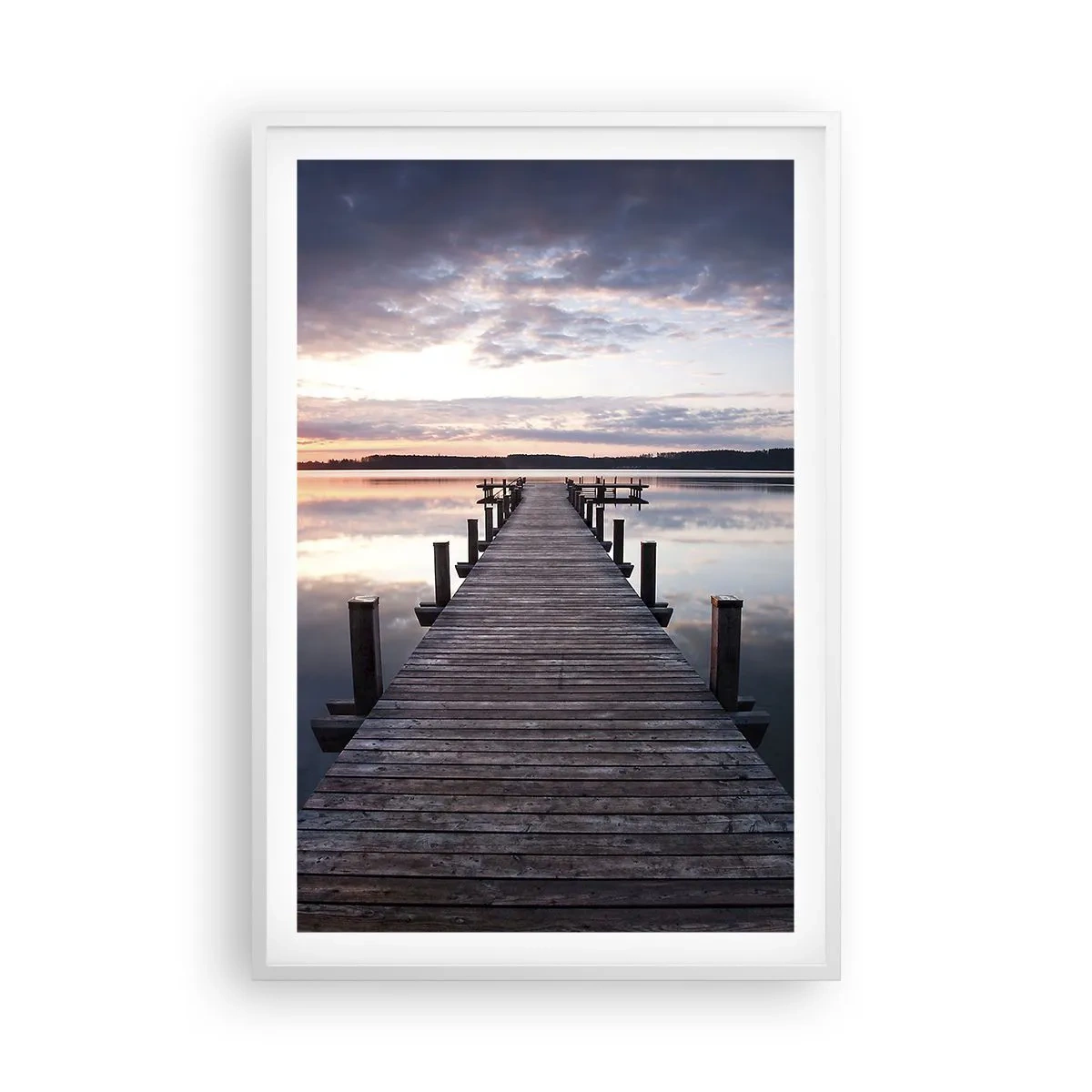 Poster în ramă albă - Granița tăcută dintre zi și noapte - 61x91 cm