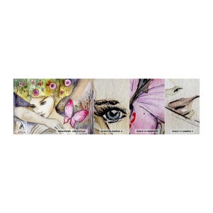 Mostră tapet Premium Sand - Prințesa fluture - Abstracția, Femeie, Acuarele - 100x30 cm