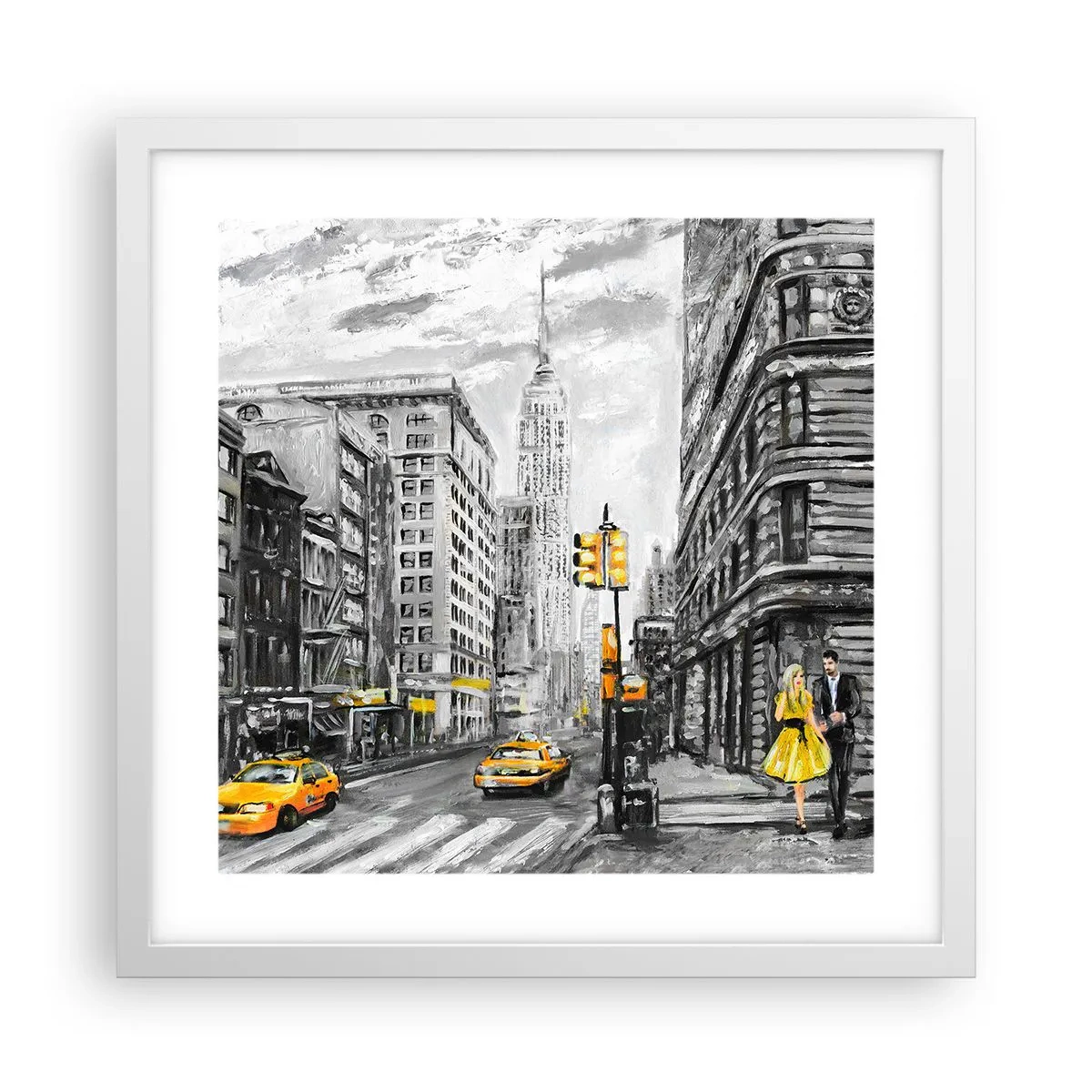 Poster în ramă albă - O poveste din New York - 40x40 cm