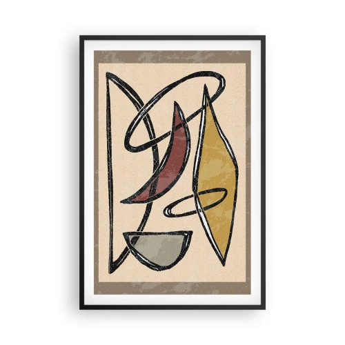 Poster în ramă neagră - Compoziție - arcuri și ovale - 61x91 cm