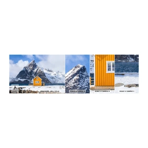 Mostră de Tapet Standard Eco - Vacanță scandinavă - Iarnă, Alpi, Munţi - 100x30 cm