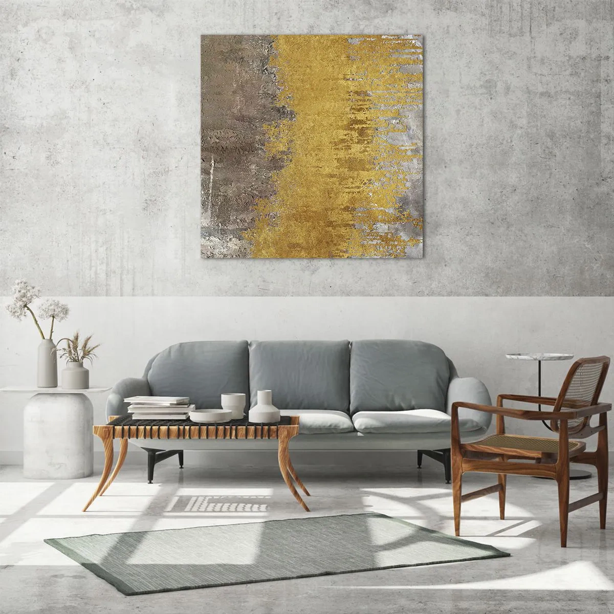 Tablou pe sticlă - O suflare de aur - 40x40 cm