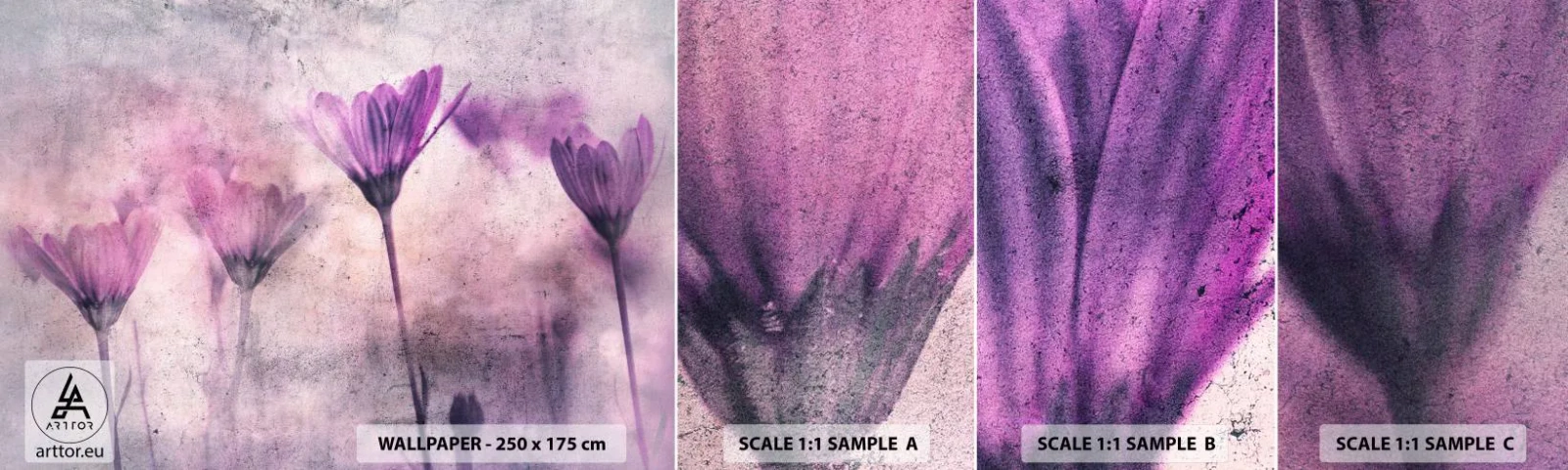 Mostră tapet autocolant Deluxe Sticker - Un vis de flori - Flori, Bucată, Grădină - 100x30 cm