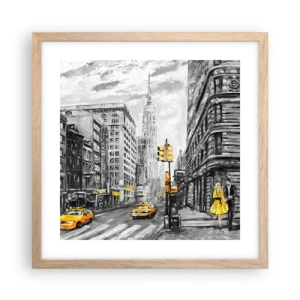 Poster în ramă de stejar deschis - O poveste din New York - 40x40 cm