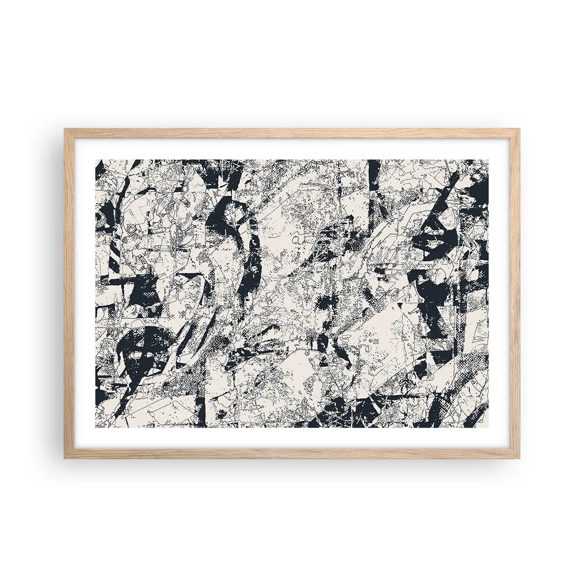 Poster în ramă de stejar deschis - Întrepătrunderea contrariilor - 70x50 cm
