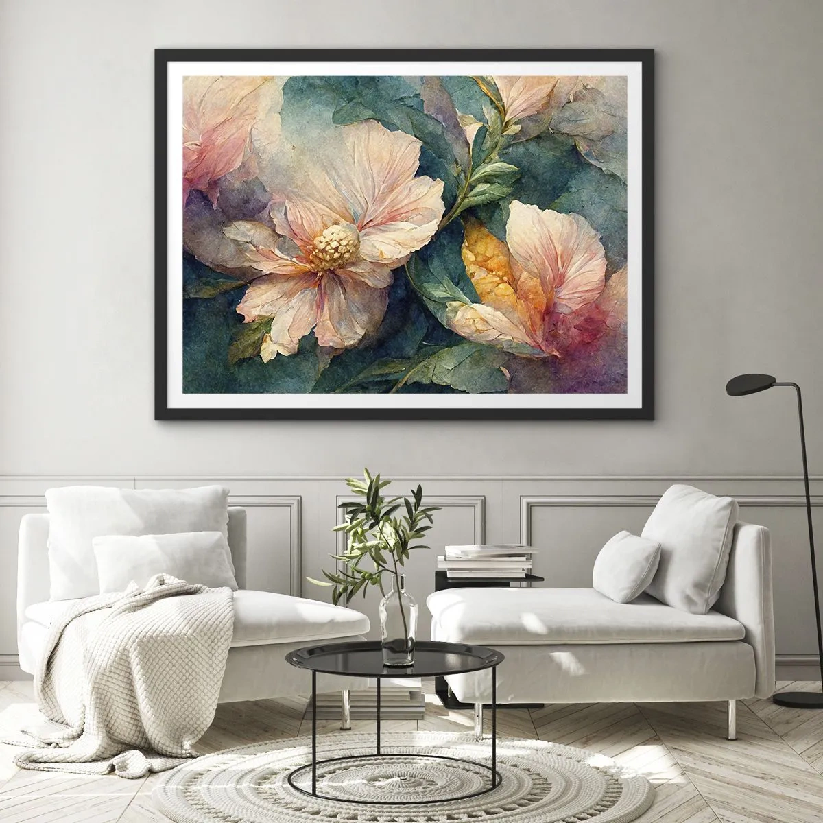 Poster în ramă neagră - Subtilitate pură - 100x70 cm