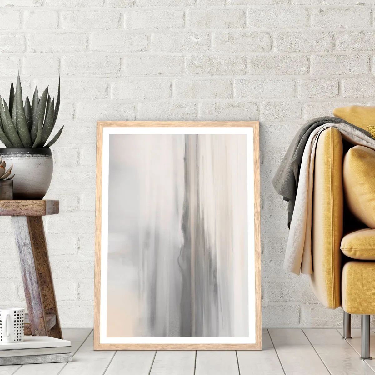 Poster în ramă de stejar deschis - Gândul îndepărtat - 50x70 cm