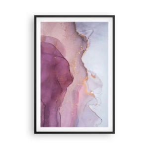 Poster în ramă neagră - Valuri de liliac și violet - 61x91 cm