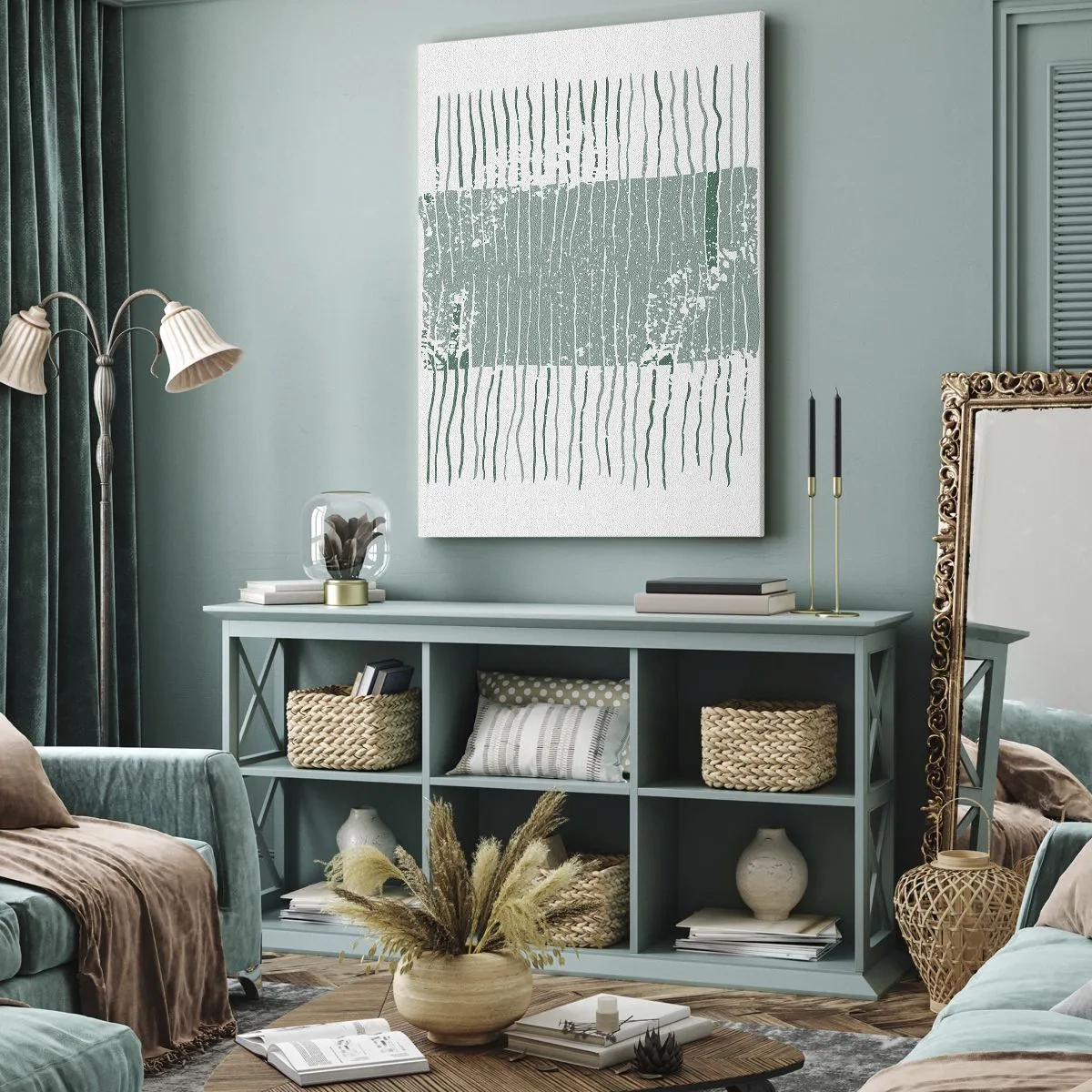 Tablou pe pânză - Abstracție marină - 65x120 cm