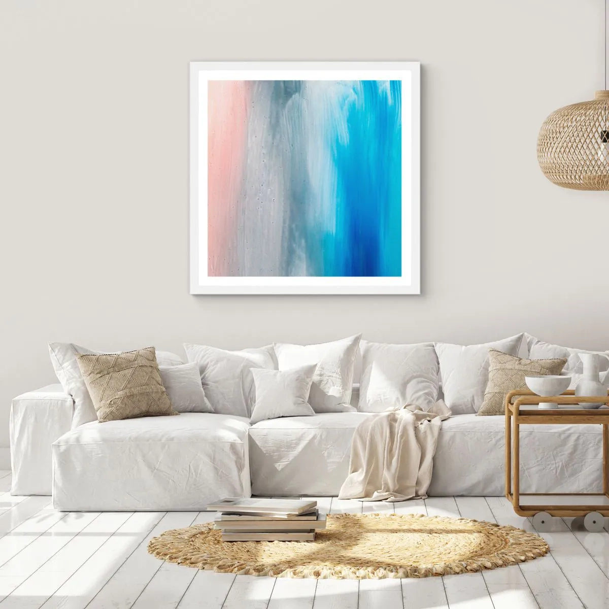 Poster în ramă albă - Elemente: aer - 50x50 cm