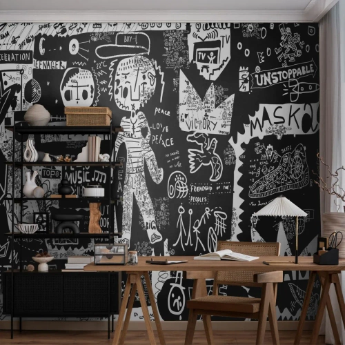 Tapet Premium Canvas - Tinerețea duhovnicească a legii și a bucuriei - Graffiti, Bucată, Model modern - 200x140 cm