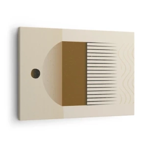 Tablou pe pânză Canvas - Compoziție geometrică abstractă în tonuri de bej și maro - 70x50cm - Stări diferite - Decorațiune modernă pentru perete pentru living și dormitor ARTTOR