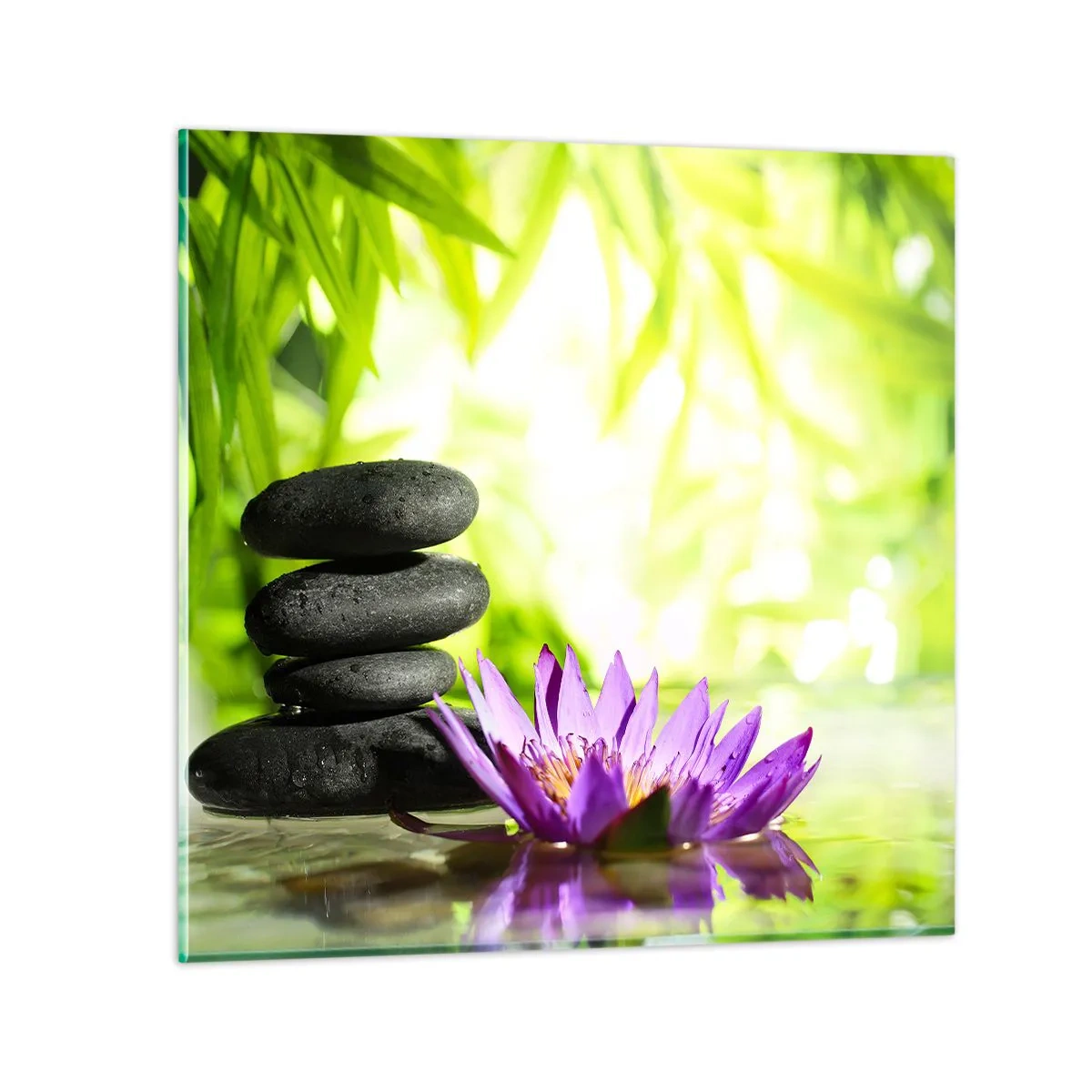 Tablou pe sticlă - Într-o colibă de bambus - 50x50 cm