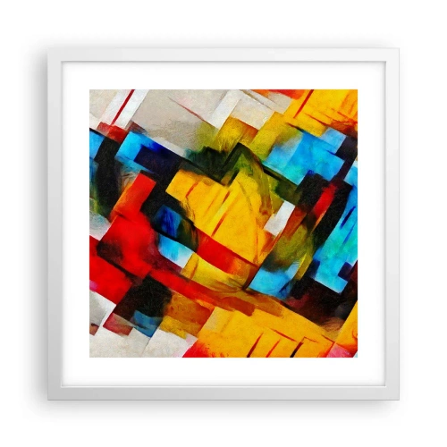 Poster în ramă albă - Sandviș multicolor - 40x40 cm