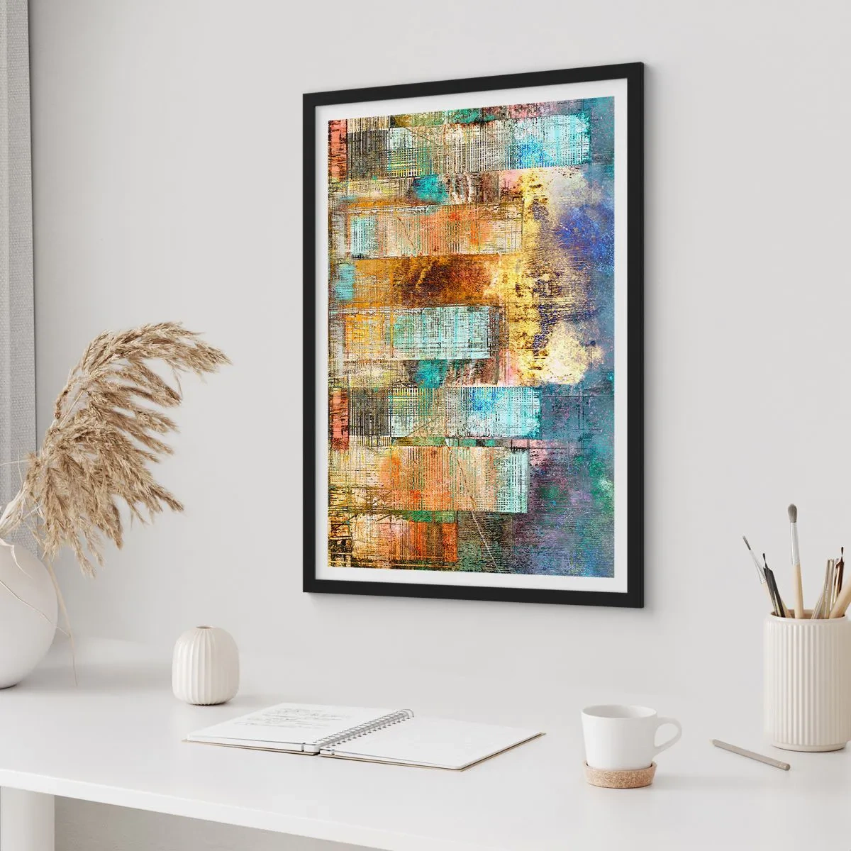 Poster în ramă neagră - Metropola însorită - 61x91 cm