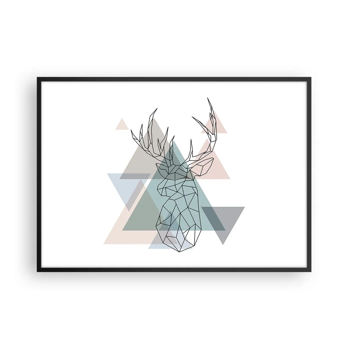 Poster în ramă neagră - Într-o pădure geometrică - 100x70 cm