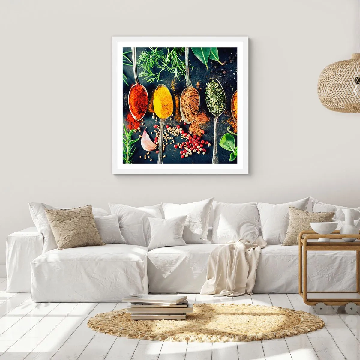 Poster în ramă albă - Magie culinară - 60x60 cm