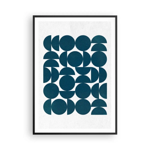 Poster în ramă neagră - Cercuri și semicercuri - 70x100 cm