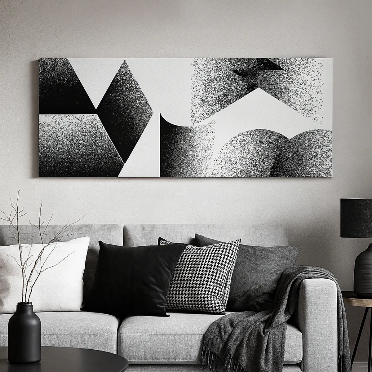 Tablou pe pânză - Unghiuri și ovale - 30x30 cm