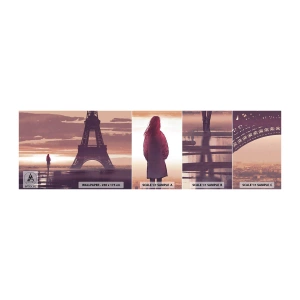 Mostră tapet autocolant Deluxe Sticker - Doar ele două - Oraș, turnul Eiffel, Paris - 100x30 cm