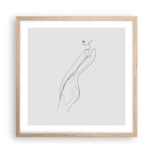 Poster în ramă de stejar deschis - Abia o promisiune - 50x50 cm