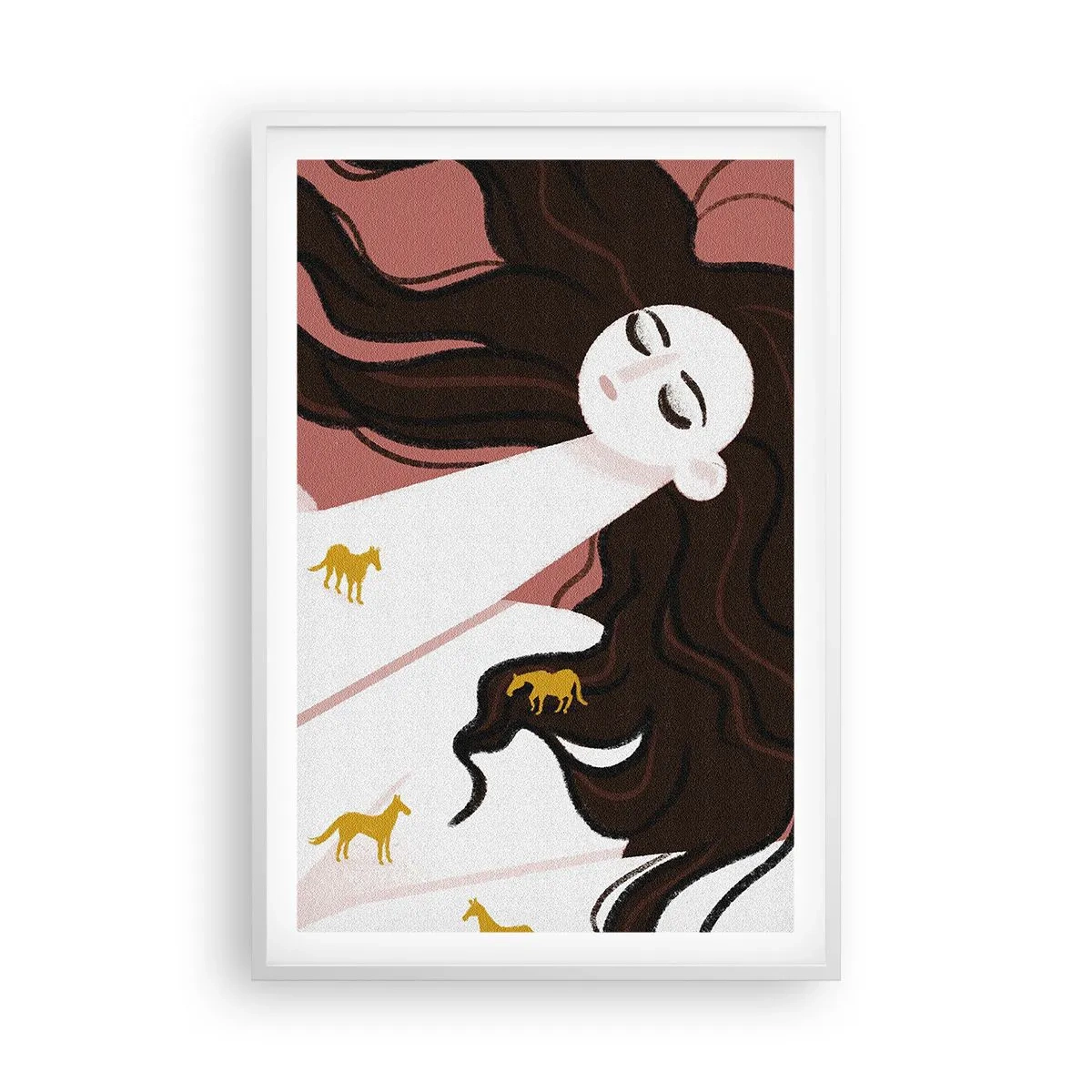 Poster în ramă albă - Visul despre calul de aur - 61x91 cm