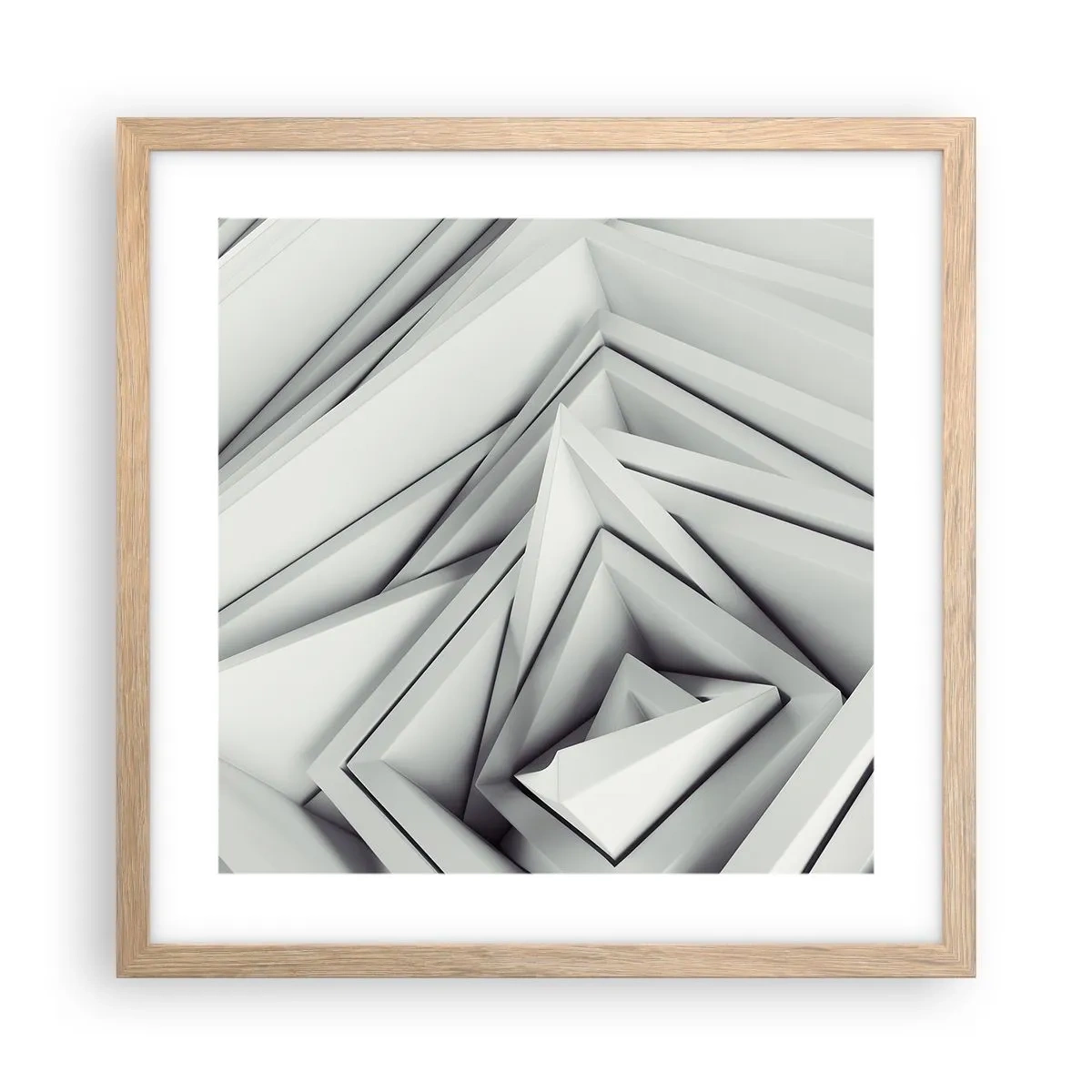 Poster în ramă de stejar deschis - Muguri cu unghiuri ascuțite - 40x40 cm