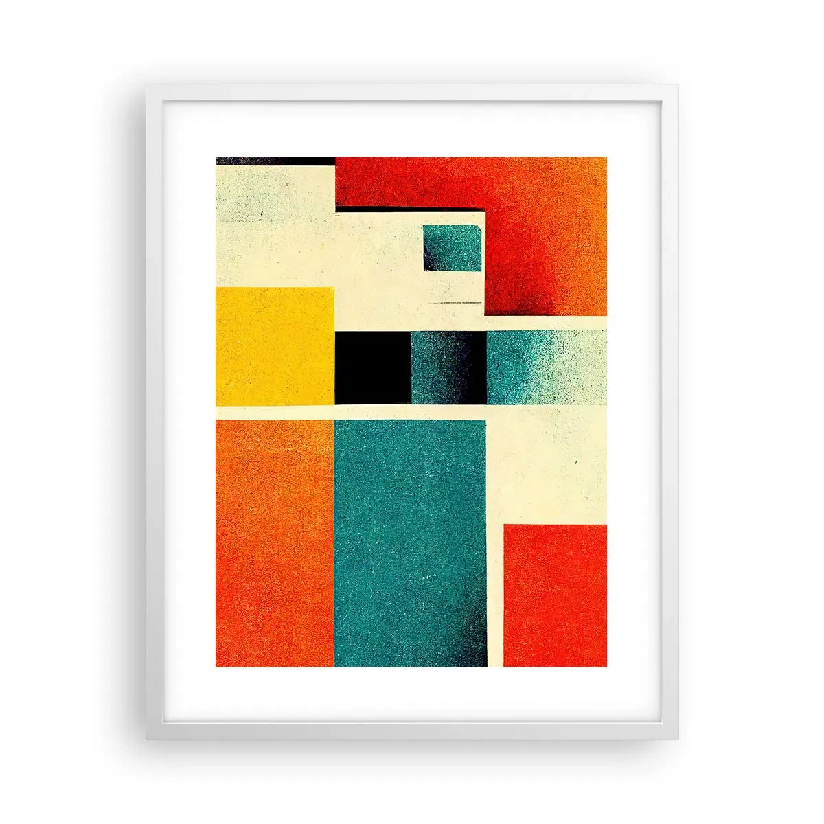 Poster în ramă albă - Abstracție geometrică - energie bună - 40x50 cm