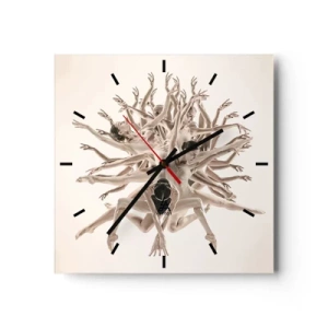 Ceas de perete - Ceas pe sticlă - Înflorirea în dans - 40x40 cm
