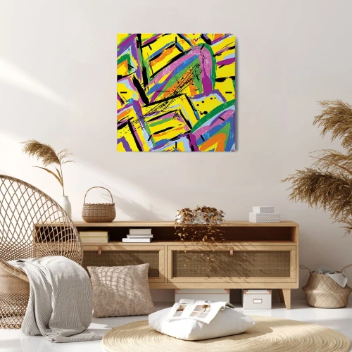 Ceas de perete - Ceas pe sticlă - Strigă de bucurie - 30x30 cm