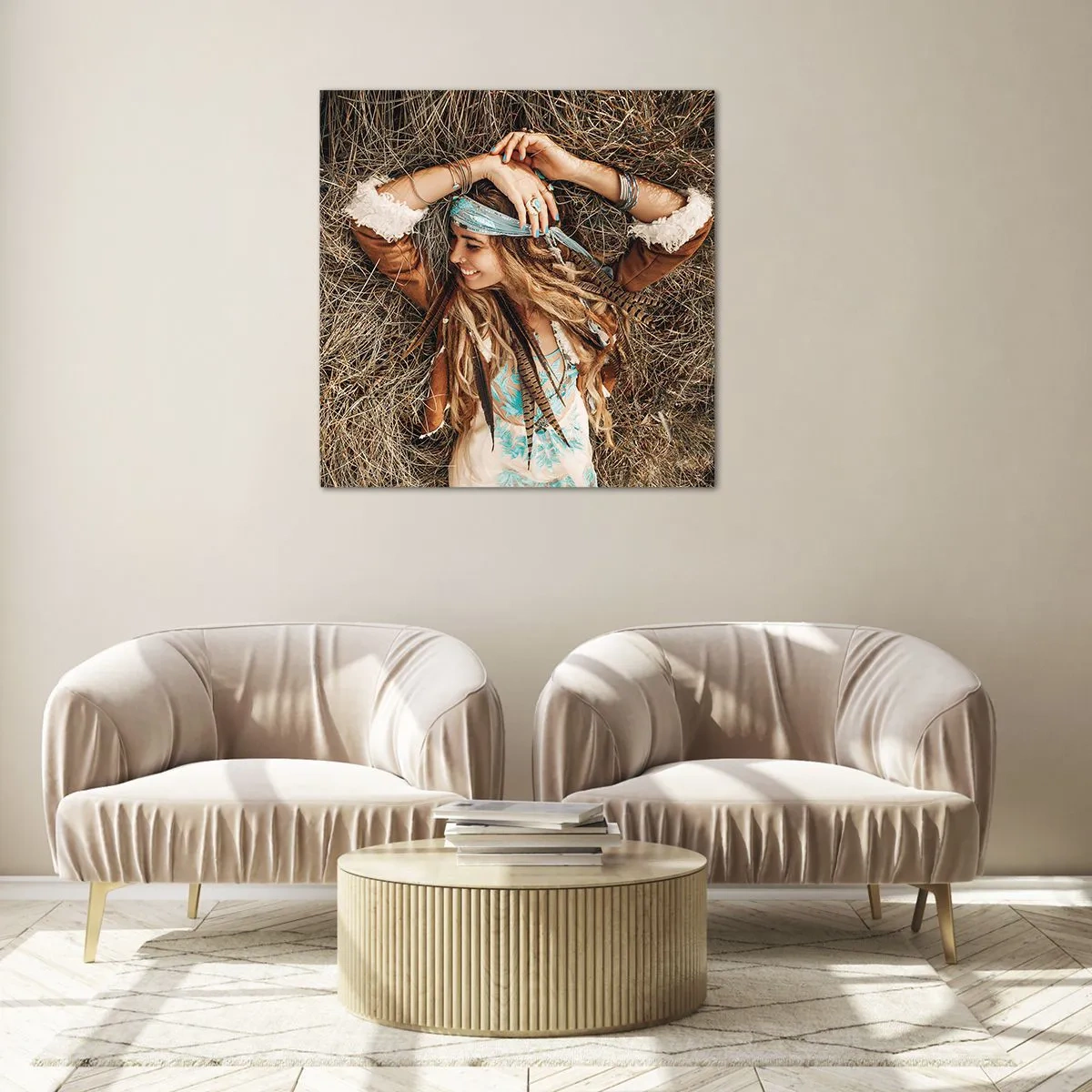 Tablou pe sticlă - În drum spre vara iubirii - 50x50 cm