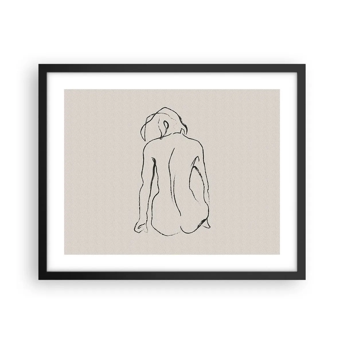 Poster în ramă neagră - Nud de fată - 50x40 cm