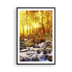 Poster în ramă neagră - Pietre montate în aur și platină - 61x91 cm