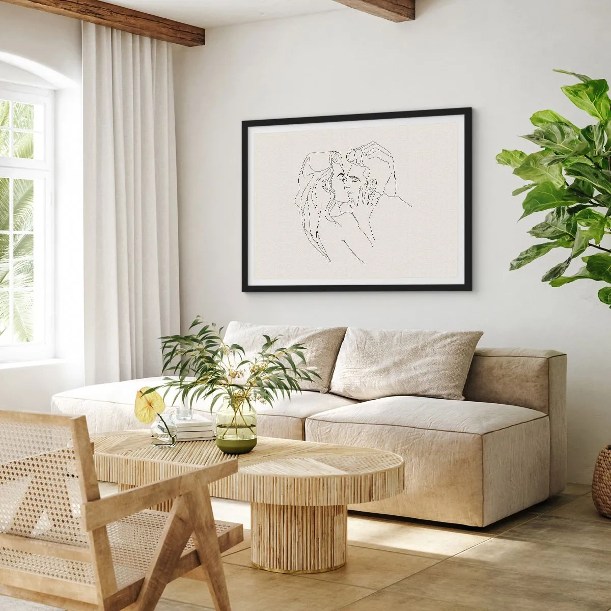 Poster în ramă neagră - Încurcați în sentimente - 91x61 cm