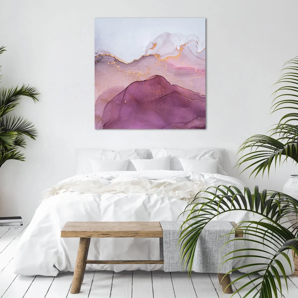 Tablou pe pânză - Valuri de liliac și violet - 30x30 cm