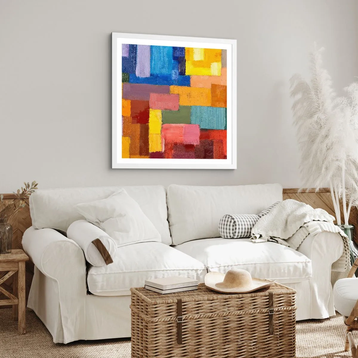 Poster în ramă albă - Fiecare diferită, toate colorate - 40x40 cm