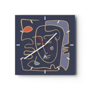 Ceas de perete - Ceas pe sticlă - În reverie - 30x30 cm
