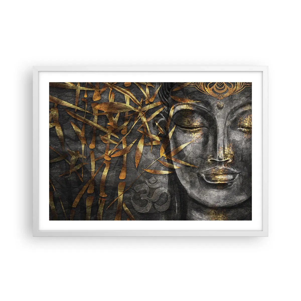 Poster în ramă albă - Simțiți pacea - 70x50 cm