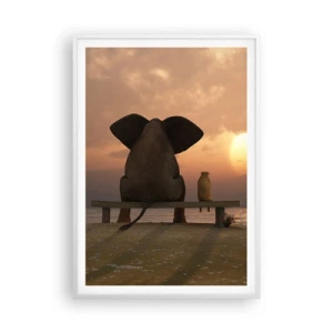 Poster în ramă albă - Este bine să tăcem împreună - 70x100 cm