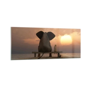 Tablou pe sticlă - Este bine să tăcem împreună - 100x40 cm