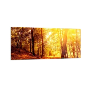 Tablou pe sticlă - Spre o poiană de aur - 100x40 cm