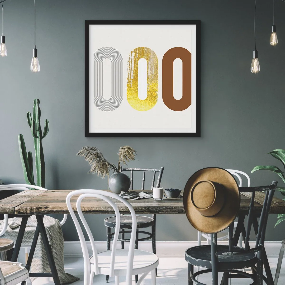 Poster în ramă neagră - Ooo! - 30x30 cm