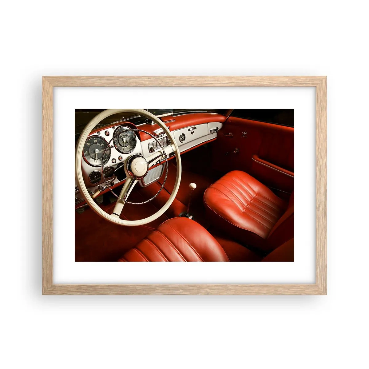 Poster în ramă de stejar deschis - Lux în stil vintage - 40x30 cm