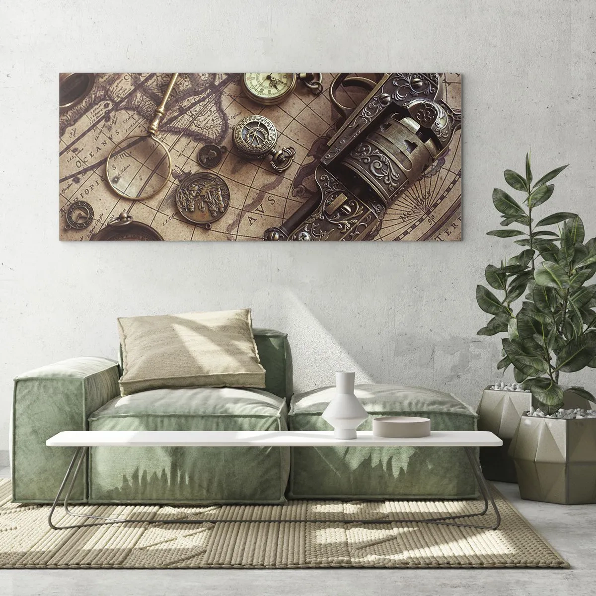 Tablou pe sticlă - Sugestii de aventură - 100x40 cm