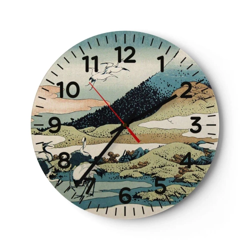 Ceas de perete - Ceas pe sticlă - În mod japonez - 30x30 cm